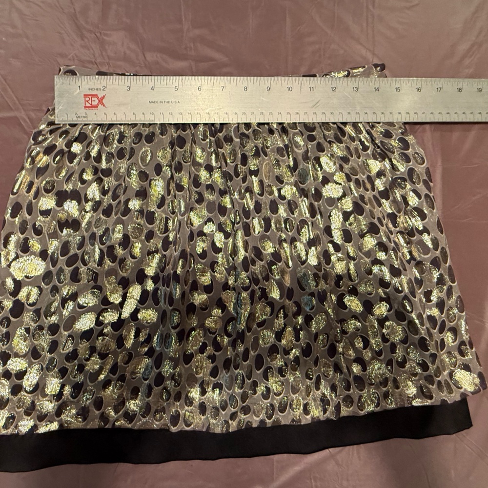 NWOT Necessary Objects Gold/Silver/Black Layered Mini Skirt Size Small - Picture 6 of 7